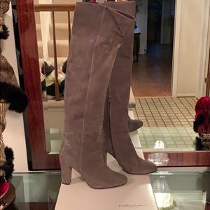 COPY - Grey Suede Halogen Knee High Heeled Boots